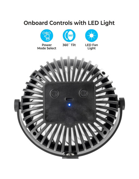 Ventilador Portátil Recargable Comfort Zone MTD08-BLK 10cm 3 Velocidades Ventilador Portátil Recargable Comfort Zone MTD08-BLK 10cm 3 Velocidades
