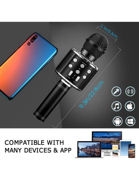 Micrófono Karaoke Inalámbrico BlueFire CT007B 4 en 1 LED Micrófono Karaoke Inalámbrico BlueFire CT007B 4 en 1 LED