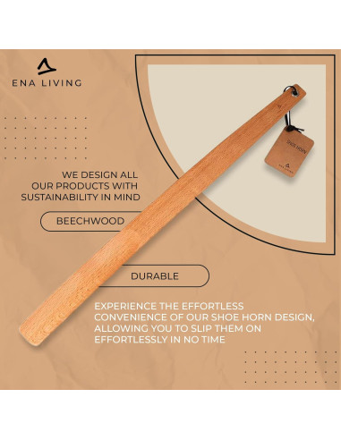Cuerno de Zapato de Madera de Haya Abena 54.86 cm Mango Largo