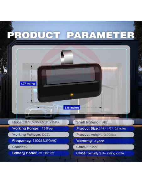 Control Remoto Universal LiftMaster 891LM 2 Paquete con Batería Control Remoto Universal LiftMaster 891LM 2 Paquete con Batería
