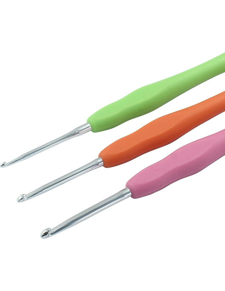 Set de Ganchos de Crochet Suiwotin 2mm 2.5mm 3mm Aluminio Set de Ganchos de Crochet Suiwotin 2mm 2.5mm 3mm Aluminio