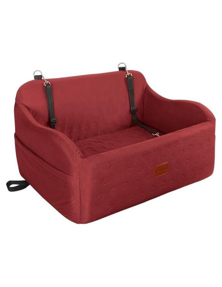 Asiento de Coche para Perros Lealchum Grande Rojo Desmontable Asiento de Coche para Perros Lealchum Grande Rojo Desmontable
