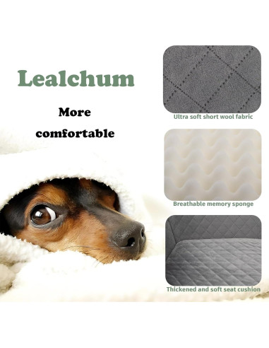 Asiento de Coche para Perros Lealchum Grande Rojo Desmontable