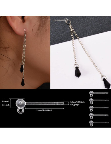 30 Ganchos de Pendientes Anti Alergia OwlkOrmy 17x12mm