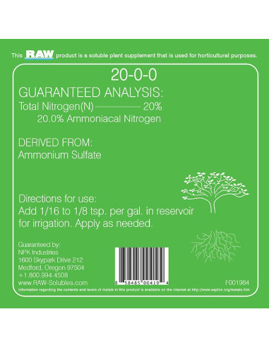 Suplemento Hidropónico de Nitrógeno RAW HGC717891 56.7g