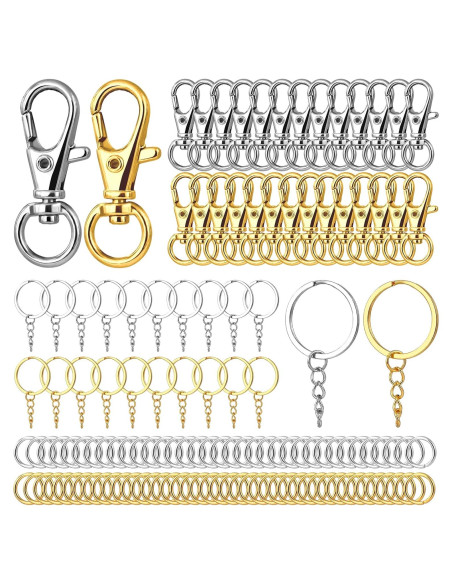 160 Ganchos Giratorios y Anillos para Llaves SOCNITC Metal 160 Ganchos Giratorios y Anillos para Llaves SOCNITC Metal