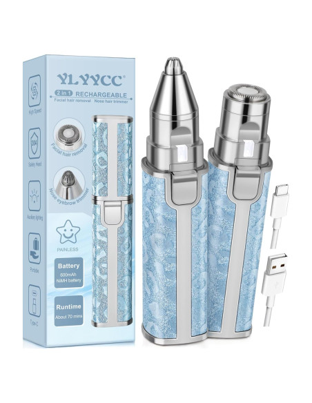 Removedor de Vello Facial Eléctrico YLYYCC 2 en 1 Azul Removedor de Vello Facial Eléctrico YLYYCC 2 en 1 Azul