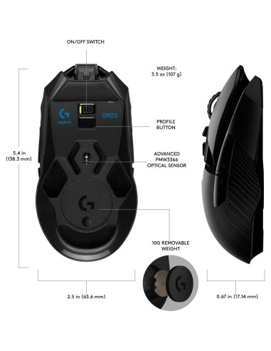 Logitech G903 Ratón Gaming Inalámbrico LIGHTSPEED 107g