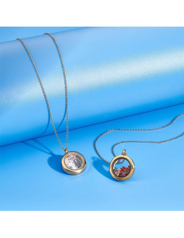 Collar de Locket de Acero Inoxidable UNICRAFTALE con Cadena 45cm