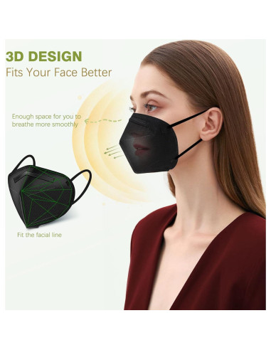 Mascarillas KN95 Wecolor 50 Unidades 5 Capas Transpirables