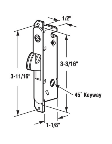 Cerradura de Mortaja Prime-Line E 2199 Acero Inoxidable 9.37 cm