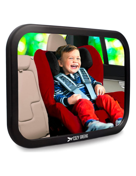 Espejo Convexo para Bebés Cozy Greens - Seguridad en Coche 29.21x19.05cm Espejo Convexo para Bebés Cozy Greens - Seguridad en Coche 29.21x19.05cm