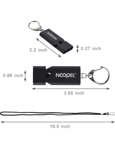 Silbato de Emergencia Noopel 2 Unidades con Cordón y Llavero
