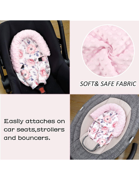 Reposacabezas para Silla de Auto Bebé Terciopelo Floral Rosa Reposacabezas para Silla de Auto Bebé Terciopelo Floral Rosa