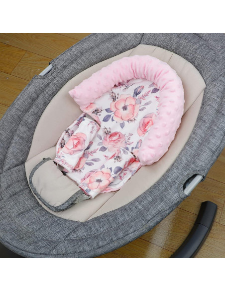 Reposacabezas para Silla de Auto Bebé Terciopelo Floral Rosa Reposacabezas para Silla de Auto Bebé Terciopelo Floral Rosa