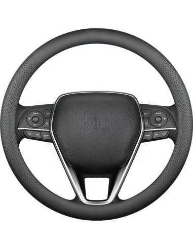 Cubierta de Volante de Cuero Nappa LKWLIKEI 37-38.5 cm Negra