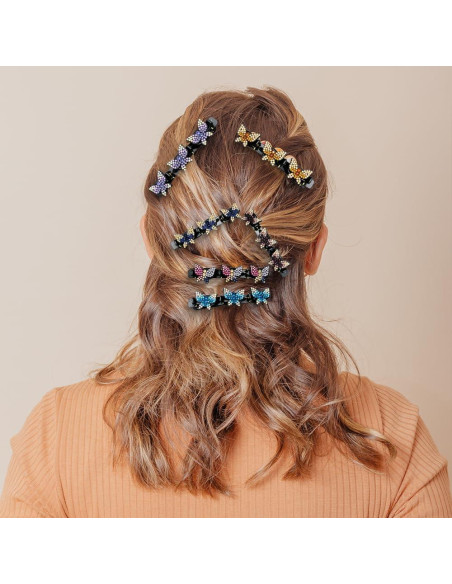 Pinzas para el cabello trenzadas YAWOTA - 6 PCS Cristal Brillante Pinzas para el cabello trenzadas YAWOTA - 6 PCS Cristal Brillante