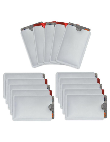 Fundas de Tarjeta de Crédito Owfeel RFID 15 Unidades Plata Fundas de Tarjeta de Crédito Owfeel RFID 15 Unidades Plata