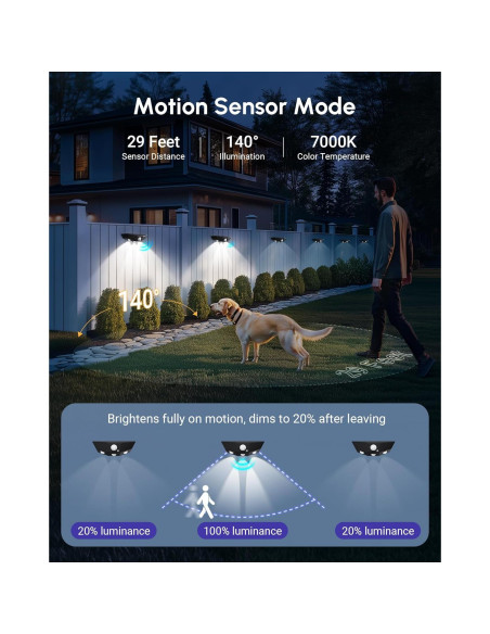 Paquete de 12 luces solares Smartdany con sensor de movimiento Paquete de 12 luces solares Smartdany con sensor de movimiento