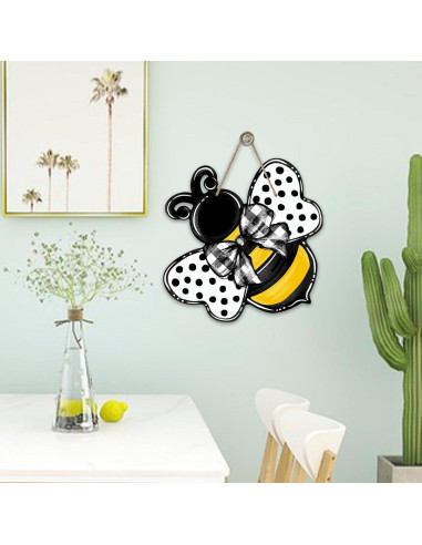 Signo de Puerta Bumble Bee Deroro 28.7 cm Decoración Madera
