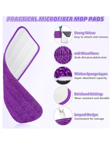 4 Almohadillas Reutilizables Microfibra BPAWA 15" para Mopa