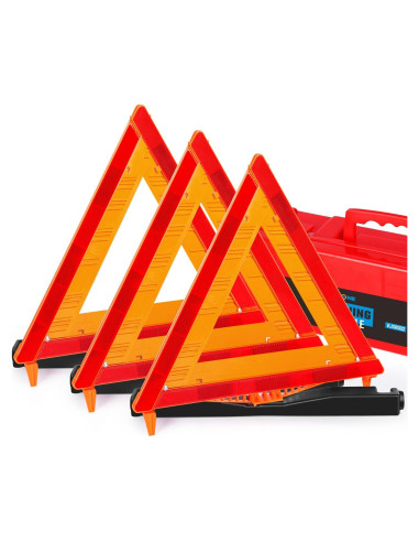 Triángulos de Seguridad Noone x3 Reflectantes Plegables 43cm