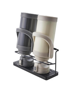 Soporte de Secado de Botellas Yamazaki Tower 2 Niveles Acero Negro