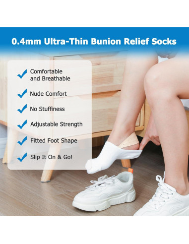 Corrector de Juanetes JFNoraiva - Calcetines Ultra Delgados Ajustables