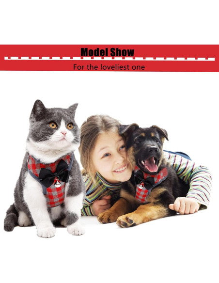 Arnés Ajustable para Gato, Perro y Conejo Kcjuoam Rojo Arnés Ajustable para Gato, Perro y Conejo Kcjuoam Rojo
