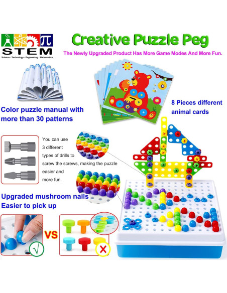 Juego de Taladro Eléctrico Haifeng 235 Piezas STEM para Niños Juego de Taladro Eléctrico Haifeng 235 Piezas STEM para Niños