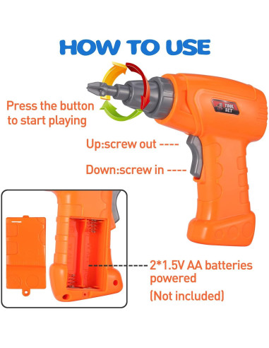 Juego de Taladro Eléctrico Haifeng 235 Piezas STEM para Niños