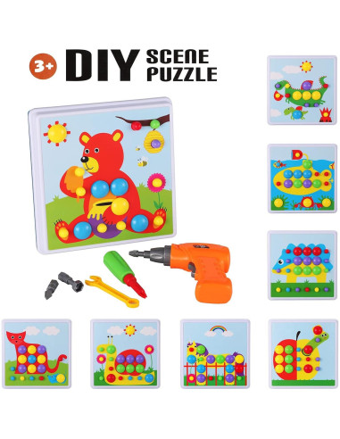 Juego de Taladro Eléctrico Haifeng 235 Piezas STEM para Niños