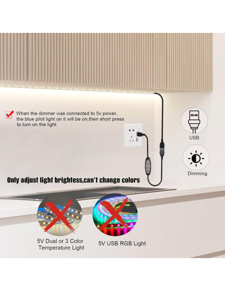 Interruptor Regulador LED USB 5V GXILEE - 10 Velocidades, Paquete de 2 Interruptor Regulador LED USB 5V GXILEE - 10 Velocidades, Paquete de 2
