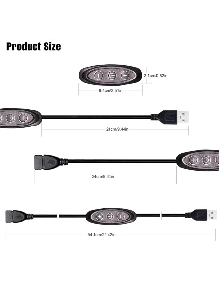 Interruptor Regulador LED USB 5V GXILEE - 10 Velocidades, Paquete de 2 Interruptor Regulador LED USB 5V GXILEE - 10 Velocidades, Paquete de 2