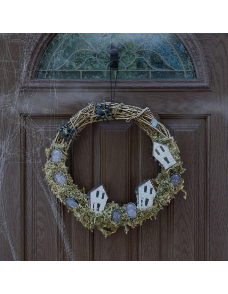 Corona de Sarmiento Natural 38 cm Haunted Hill Farm Halloween Corona de Sarmiento Natural 38 cm Haunted Hill Farm Halloween