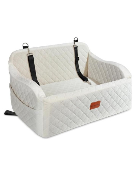 Asiento de Coche para Perros Lealchum Grande Beige 76x46cm Asiento de Coche para Perros Lealchum Grande Beige 76x46cm