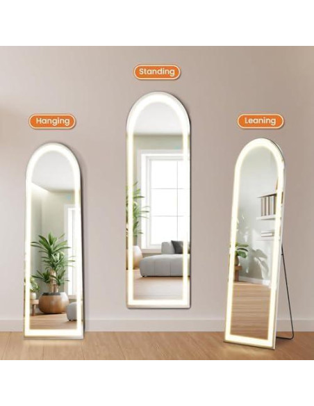 Espejo de Cuerpo Completo Elevon LED 152.4x40.6cm Ajustable Espejo de Cuerpo Completo Elevon LED 152.4x40.6cm Ajustable