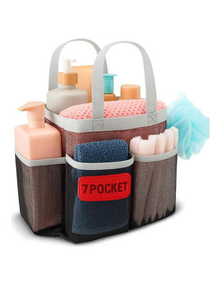 Caddy de Ducha Plegable Handy Laundry 7 Bolsillos Negro Caddy de Ducha Plegable Handy Laundry 7 Bolsillos Negro