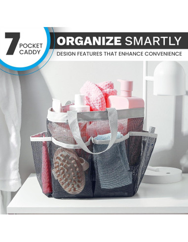 Caddy de Ducha Plegable Handy Laundry 7 Bolsillos Negro