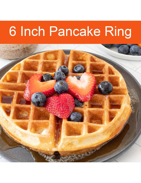 Anillos de Pancake WOWITIS 6" Acero Inoxidable Antiadherente Anillos de Pancake WOWITIS 6" Acero Inoxidable Antiadherente