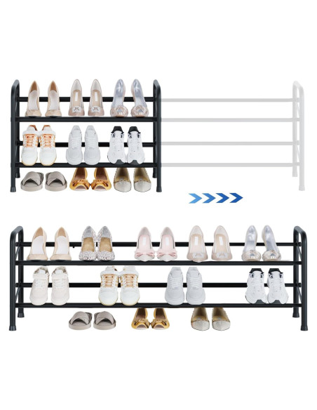 Estante para Zapatos Expandible Housen Solutions 2 Niveles Negro Estante para Zapatos Expandible Housen Solutions 2 Niveles Negro