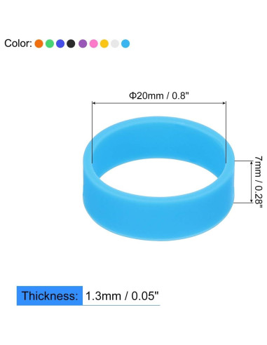 20 Pcs Bandas de Goma de Silicona uxcell 20x7mm Multicolor