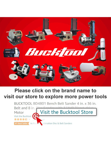 Lijadora de Banco Bucktool 4x36" Banda y 8" Disco 3/4HP
