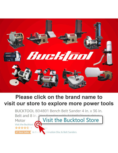 Lijadora de Banco Bucktool 4x36" Banda y 8" Disco 3/4HP Lijadora de Banco Bucktool 4x36" Banda y 8" Disco 3/4HP