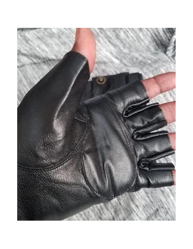 Guantes Sin Dedos Maysong Punk Gótico Unisex Cuero 15.5cm