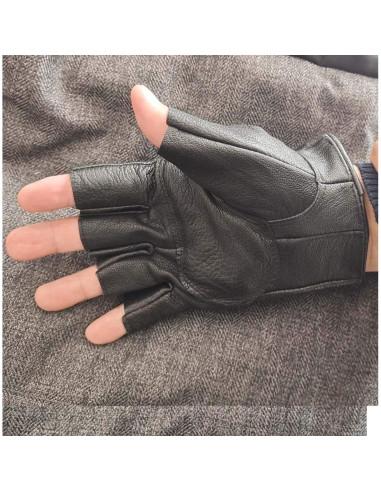Guantes Sin Dedos Maysong Punk Gótico Unisex Cuero 15.5cm