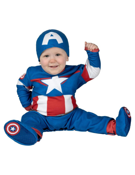 Disfraz Capitán América Marvel Bebé 6-12 Meses Mono Minky Disfraz Capitán América Marvel Bebé 6-12 Meses Mono Minky