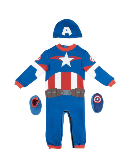 Disfraz Capitán América Marvel Bebé 6-12 Meses Mono Minky Disfraz Capitán América Marvel Bebé 6-12 Meses Mono Minky