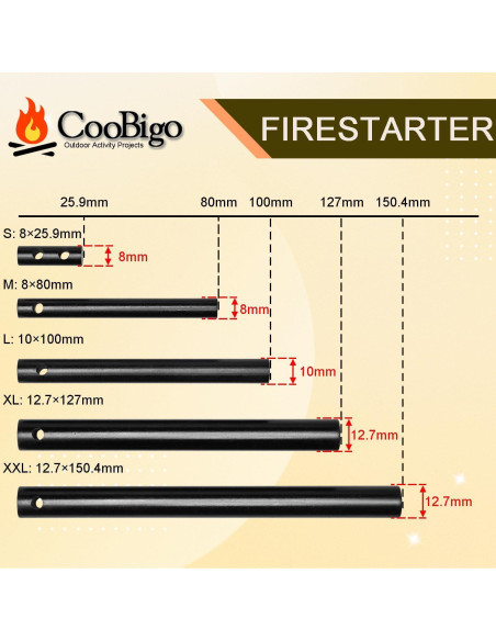 Barra de Ferrocerio CooBigo 127mm Encendedor Camping Barra de Ferrocerio CooBigo 127mm Encendedor Camping