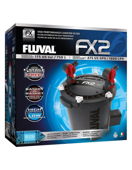 Filtro de Acuario Fluval FX2 1800 L/h 4 Etapas Compacto Filtro de Acuario Fluval FX2 1800 L/h 4 Etapas Compacto